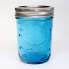 Ball Elite BLUE Regular mouth half pint 240ml jars and Lids x 4